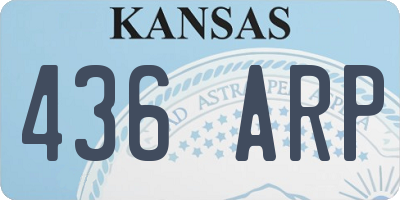 KS license plate 436ARP