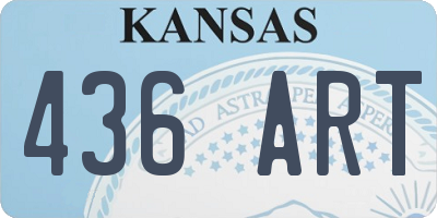 KS license plate 436ART
