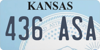 KS license plate 436ASA