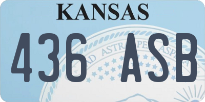 KS license plate 436ASB
