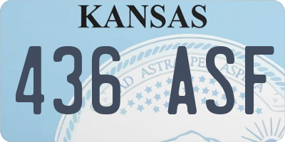 KS license plate 436ASF
