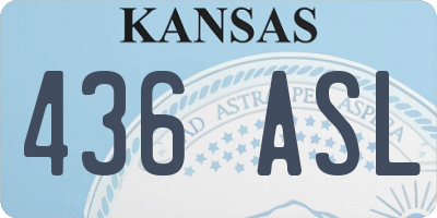 KS license plate 436ASL