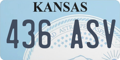KS license plate 436ASV