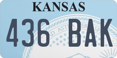 KS license plate 436BAK