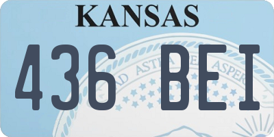 KS license plate 436BEI