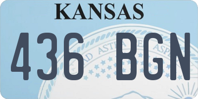 KS license plate 436BGN