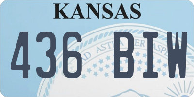 KS license plate 436BIW