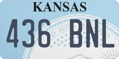 KS license plate 436BNL