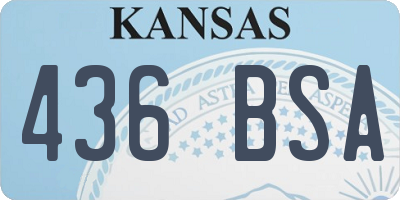 KS license plate 436BSA
