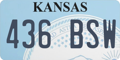 KS license plate 436BSW
