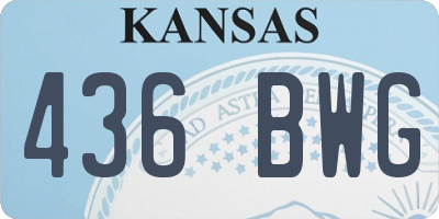 KS license plate 436BWG