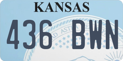 KS license plate 436BWN