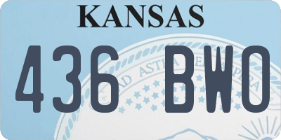 KS license plate 436BWO