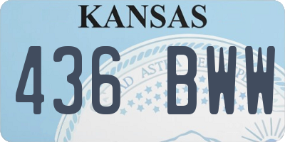 KS license plate 436BWW