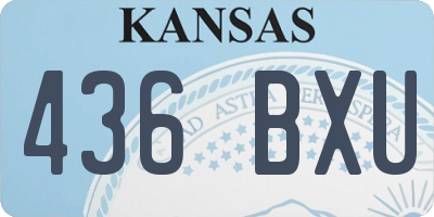 KS license plate 436BXU