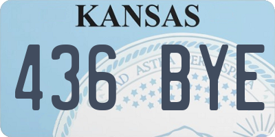 KS license plate 436BYE