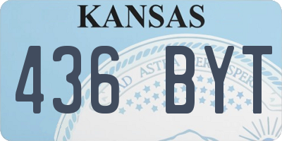 KS license plate 436BYT