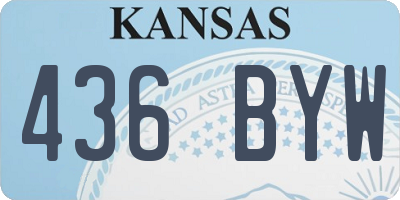 KS license plate 436BYW