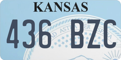 KS license plate 436BZC