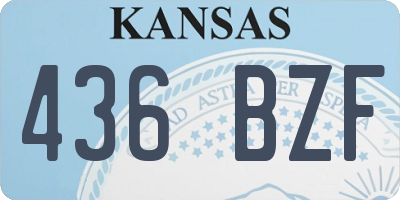 KS license plate 436BZF