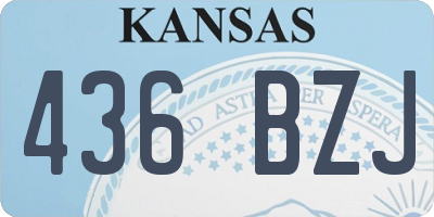 KS license plate 436BZJ