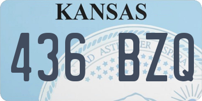 KS license plate 436BZQ