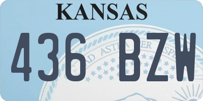 KS license plate 436BZW