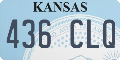 KS license plate 436CLQ