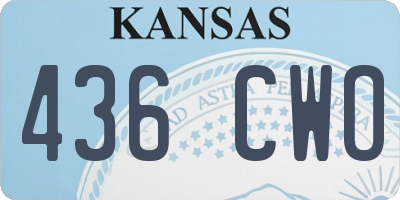 KS license plate 436CWO