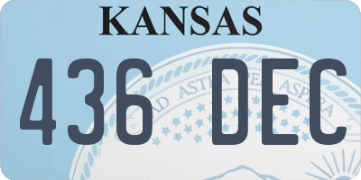 KS license plate 436DEC