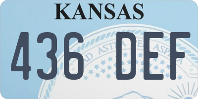 KS license plate 436DEF