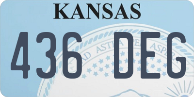 KS license plate 436DEG