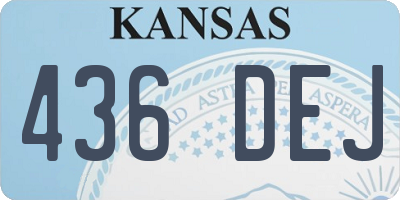KS license plate 436DEJ