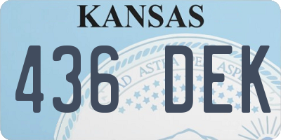 KS license plate 436DEK