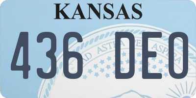 KS license plate 436DEO