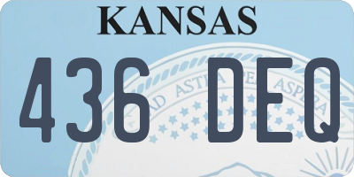 KS license plate 436DEQ