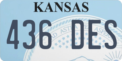 KS license plate 436DES