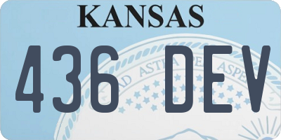 KS license plate 436DEV