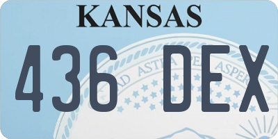 KS license plate 436DEX