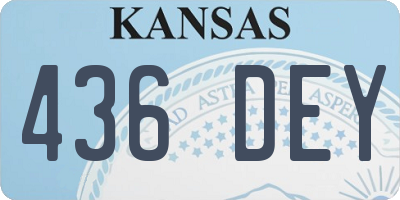 KS license plate 436DEY
