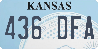 KS license plate 436DFA