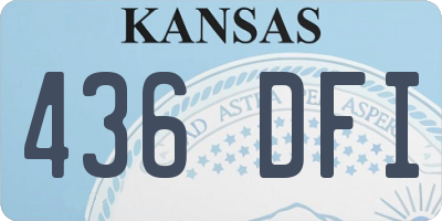 KS license plate 436DFI