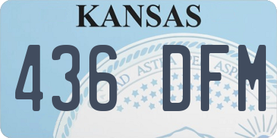 KS license plate 436DFM