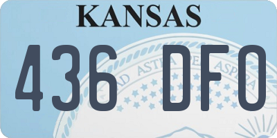 KS license plate 436DFO