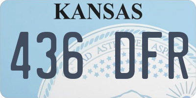 KS license plate 436DFR