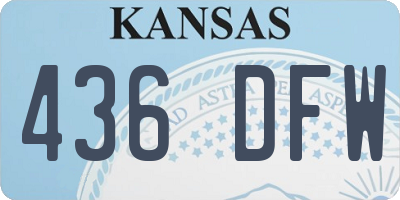 KS license plate 436DFW