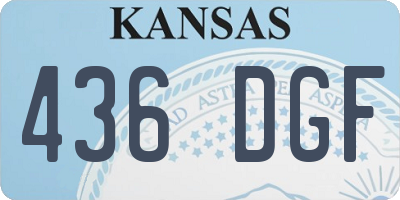 KS license plate 436DGF