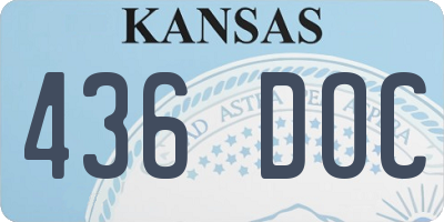 KS license plate 436DOC