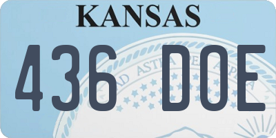 KS license plate 436DOE