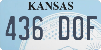 KS license plate 436DOF